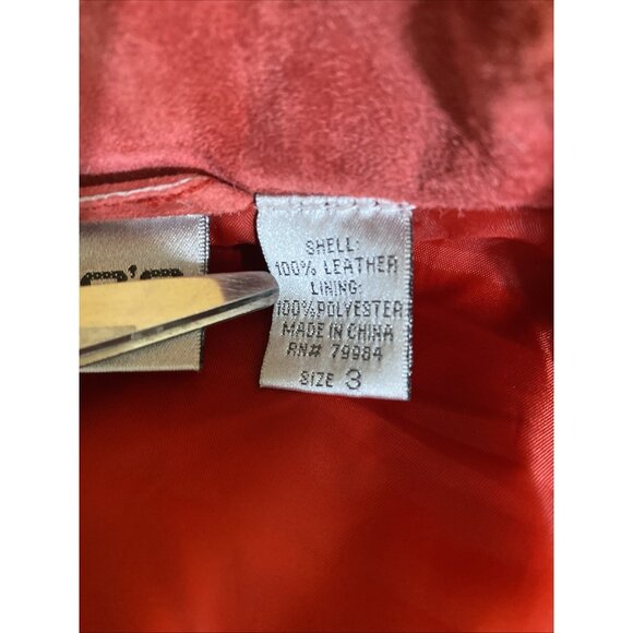 Chico's Red Suede Fringe Jacket Sz 3 XL Button Front Festival Cowgirl Western - Picture 13 of 14